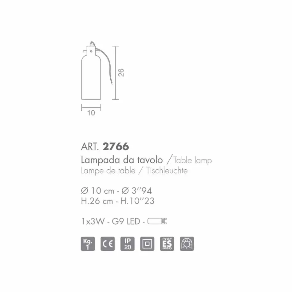 Selene Bossa Nova lampičky Ø10 H 26 cm v jantarové foukané sklo Viadurini