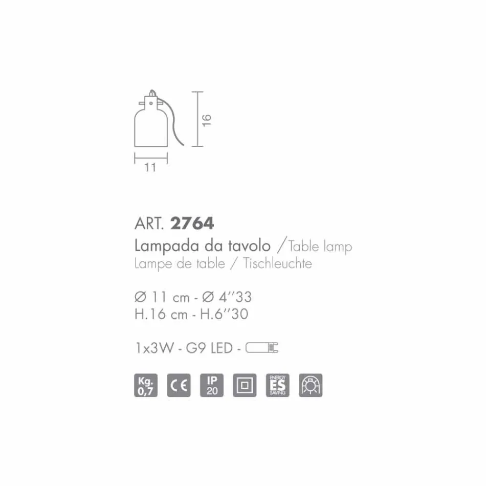 Selene Bossa Nova lampičky O11 H16cm, foukané sklo ametyst Viadurini