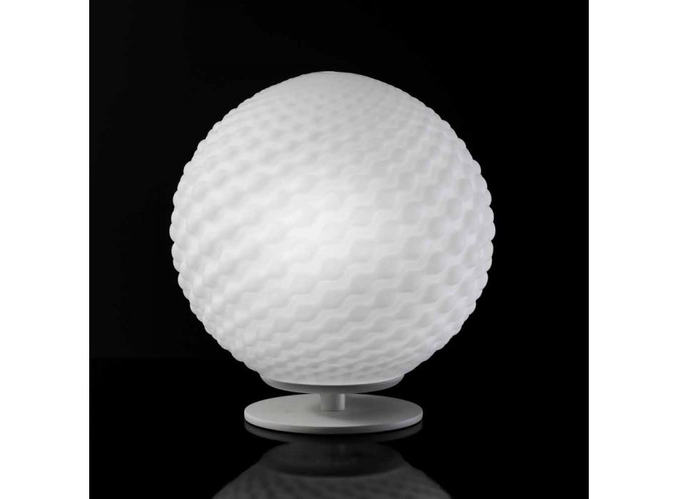 Selene Domino z bílého stolní lampy v foukaného O27 H 30cm Viadurini