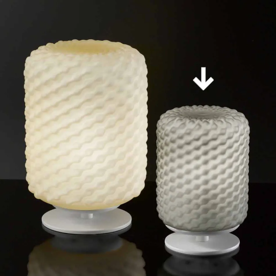 Selene Domino stolní lampa Ø15 H22cm, foukané sklo, ruční práce Viadurini