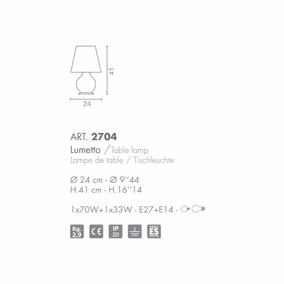 Selene Forever lumetto O24 H41cm, foukané sklo vyrobené v Itálii Viadurini