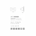 Selene Ionica nášivka 32x10 H16cm ocel a sklo vyrobené v Itálii Viadurini