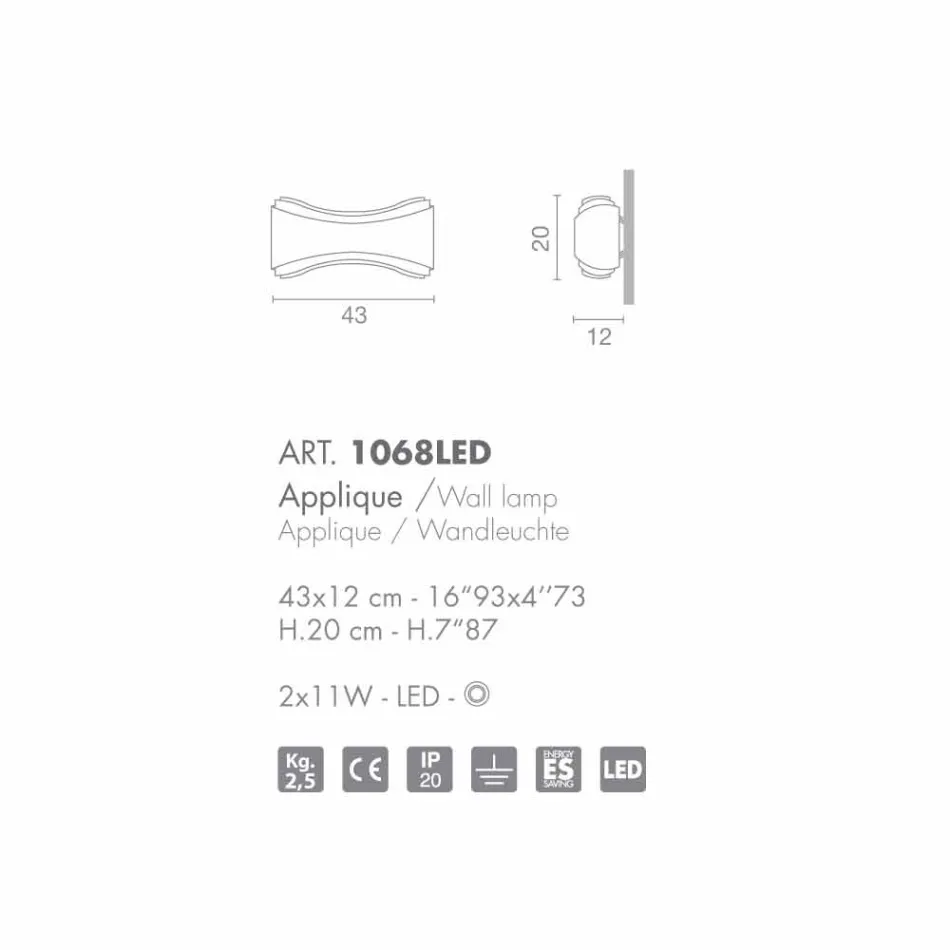 Selene Ionica nášivka ocel a sklo ručně 43x12 H 20cm Viadurini