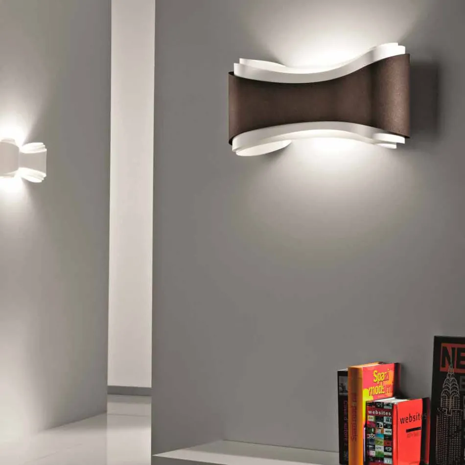 Selene Ionica nástěnné svítidlo vyrobené v Itálii, 40x12H20cm, ocel a sklo Viadurini