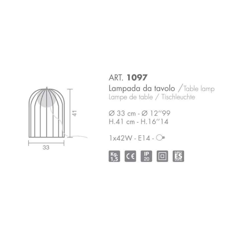 stolní lampa Selene Kluvì Contemporary v foukaného skla O33 H41cm Viadurini
