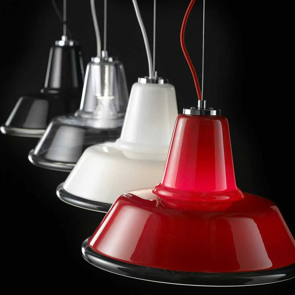 Selene Lampara závěsné svítidlo foukané Ø37 H 24/140 cm sklo Viadurini