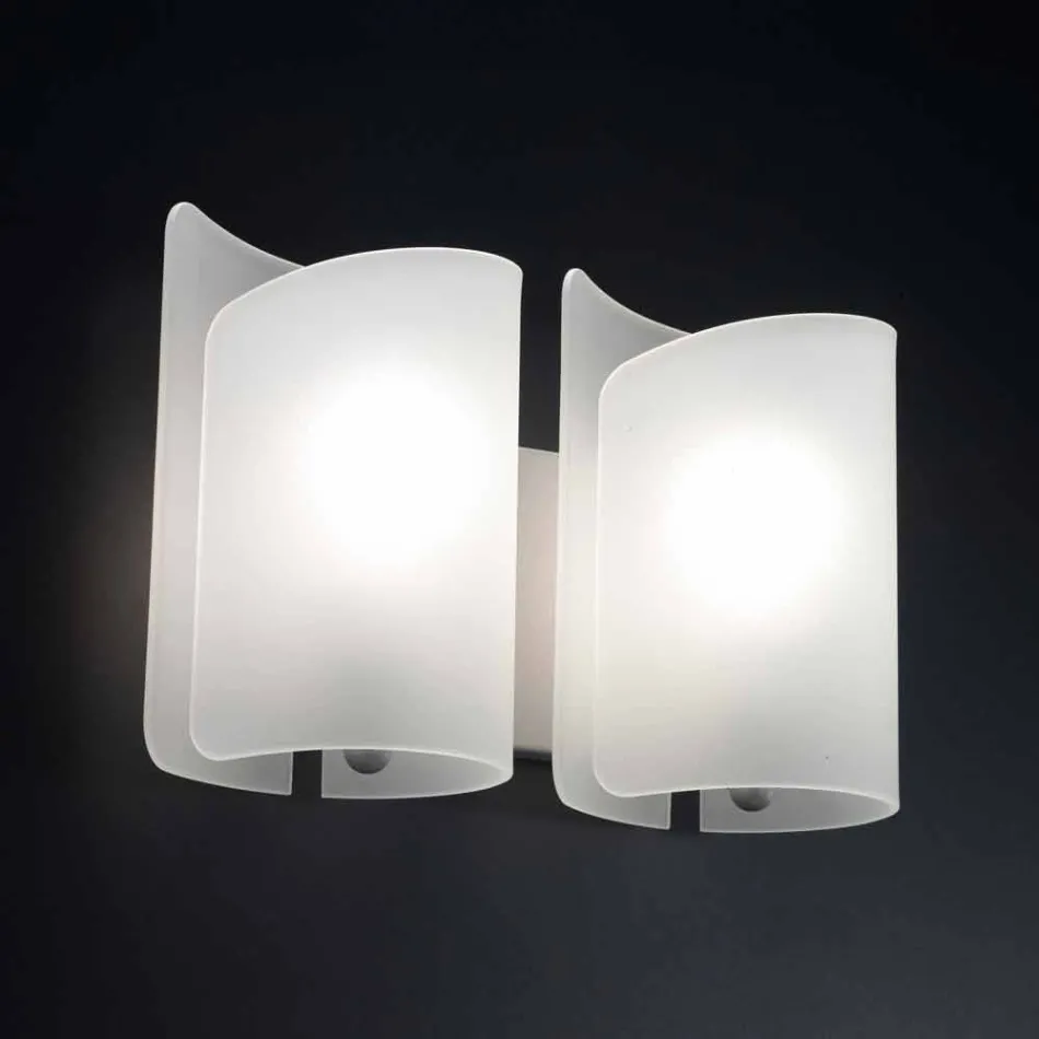 Selene Papiro nášivka saténové sklo 34x14 H25cm Made in Italy Viadurini