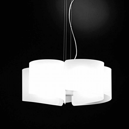 Selene Papiro bílé krystaly závěsná lampa Ø65 x H 140 cm Viadurini