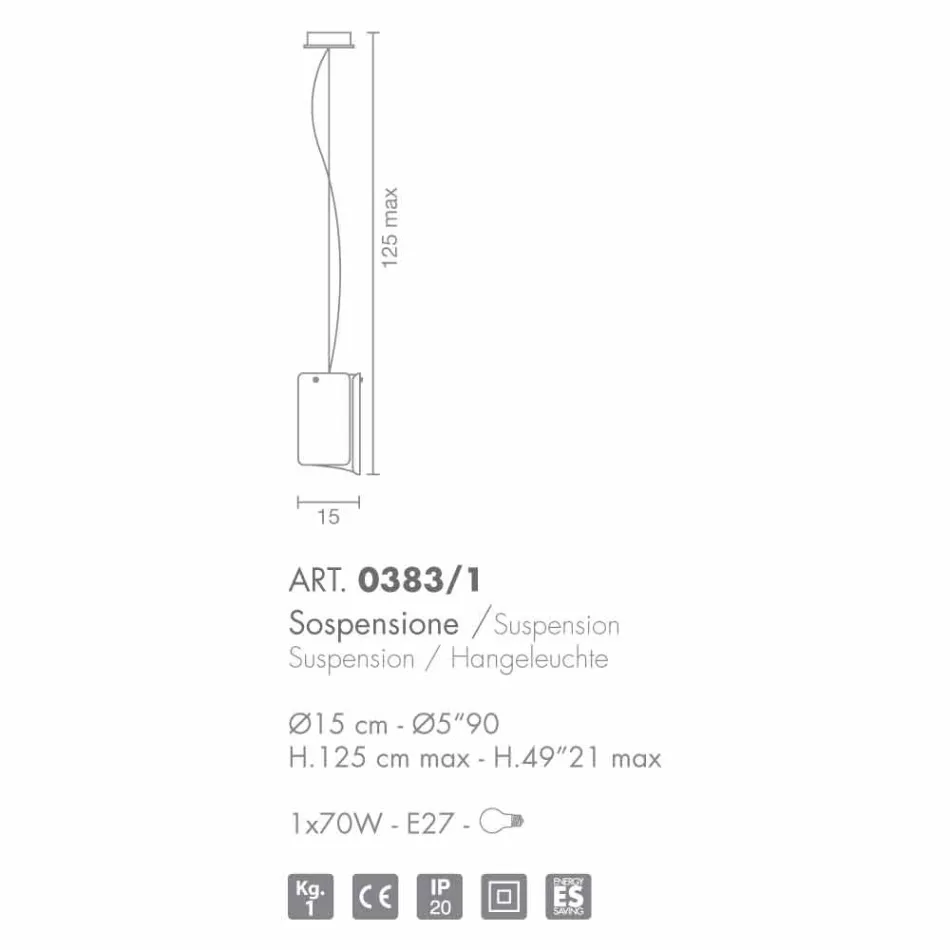 Selene Papyrus moderní crystal pendant lamp Ø15 H 125 cm Viadurini