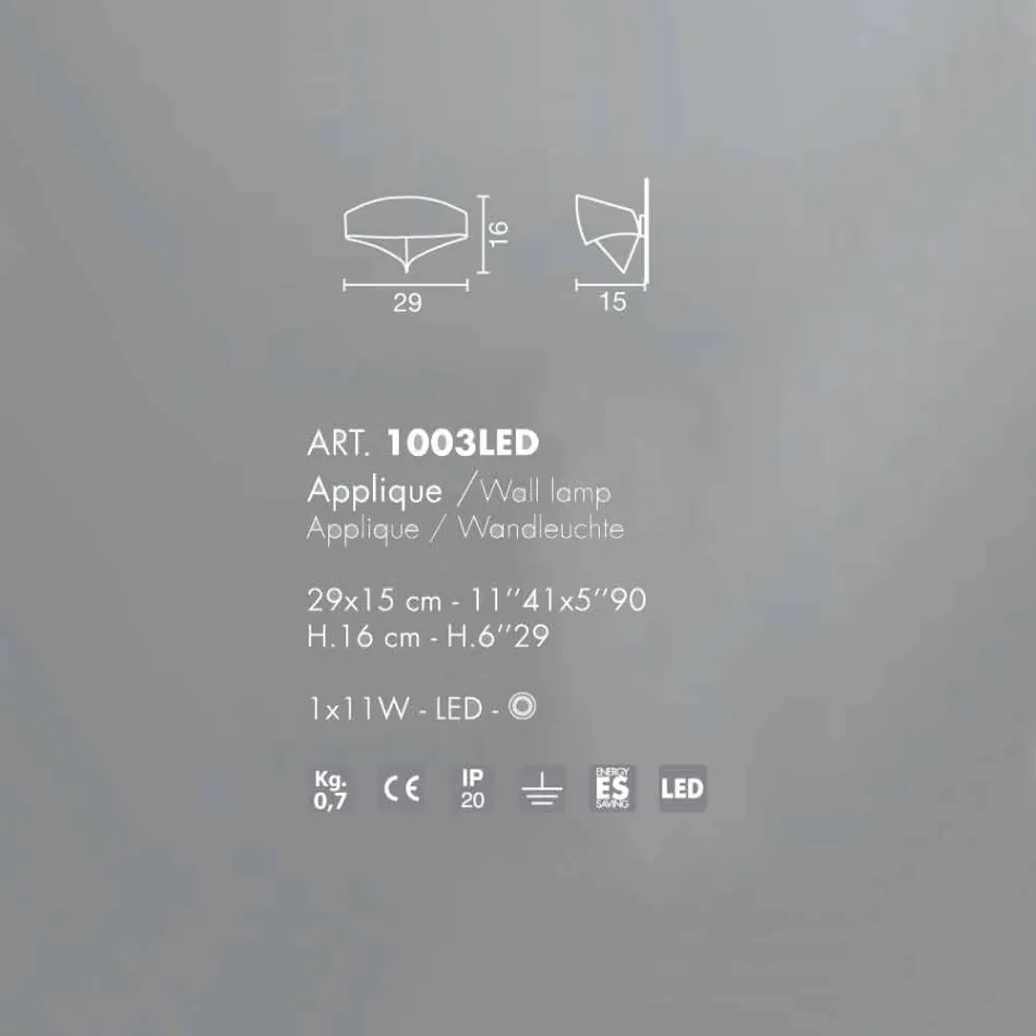 Selene nástěnné svítidlo Shield galvanické moderní design, vyrobeno v Itálii Viadurini