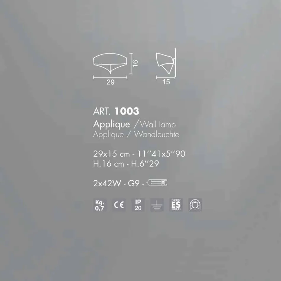 Selene nástěnné svítidlo Shield dvoubarevné moderní design 29x15xH16 cm Viadurini