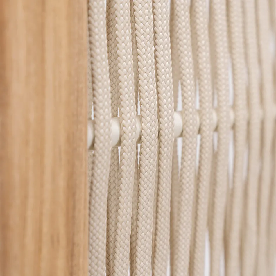 Venkovní přepážka v provedení teak, hliník a tkaní lan - Vision Viadurini