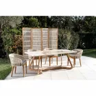 Venkovní přepážka v provedení teak, hliník a tkaní lan - Vision Viadurini