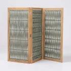 Venkovní přepážka v provedení teak, hliník a tkaní lan - Vision Viadurini