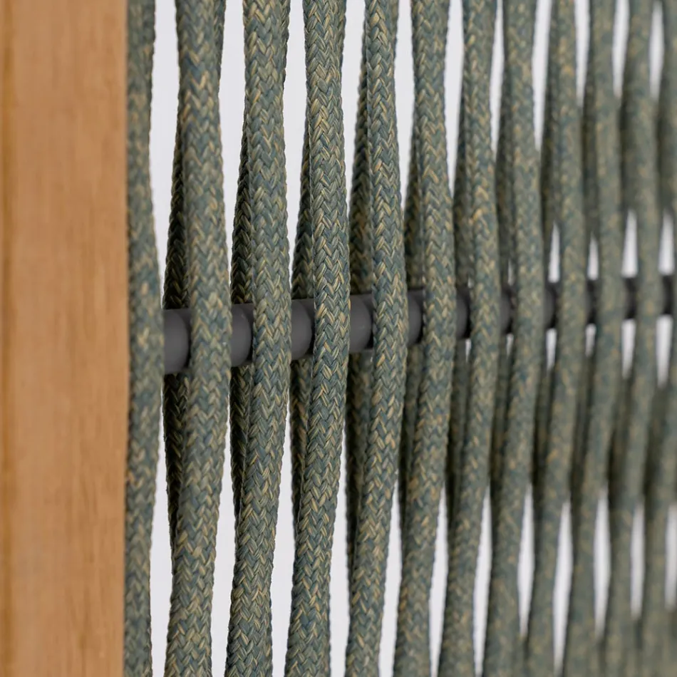 Venkovní přepážka v provedení teak, hliník a lano - Vision Viadurini