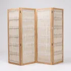 Venkovní přepážka v provedení teak, hliník a tkaní lan - Vision Viadurini