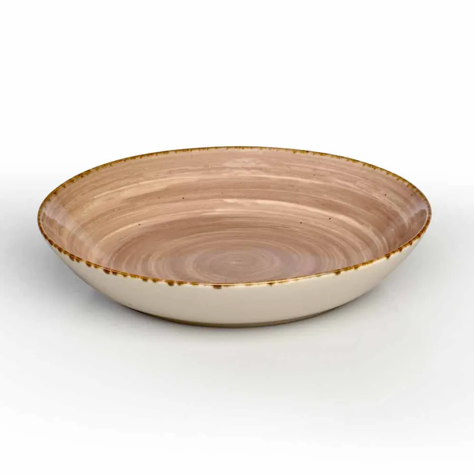 Service 12 Obdélníkové a kulaté barevné desky Moderní design v kamenina - Simba Viadurini