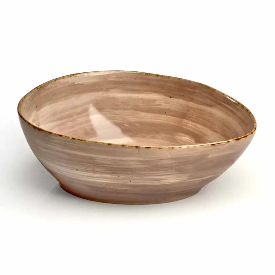 Service 12 Obdélníkové a kulaté barevné desky Moderní design v kamenina - Simba Viadurini