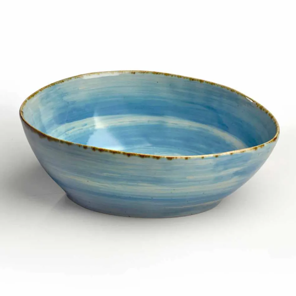 Service 12 Obdélníkové a kulaté barevné desky Moderní design v kamenina - Simba Viadurini