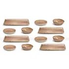 Service 12 Obdélníkové a kulaté barevné desky Moderní design v kamenina - Simba Viadurini