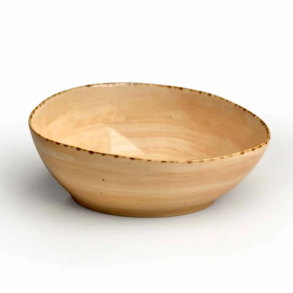 Service 12 Obdélníkové a kulaté barevné desky Moderní design v kamenina - Simba Viadurini