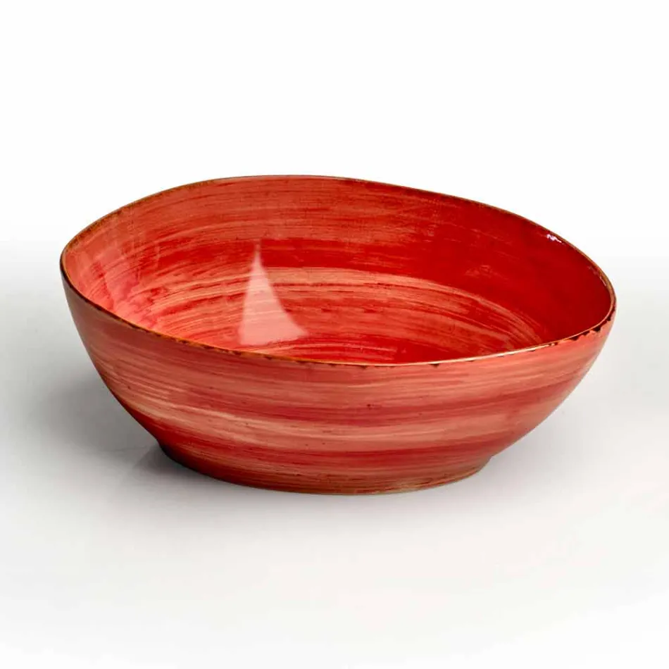 Service 12 Obdélníkové a kulaté barevné desky Moderní design v kamenina - Simba Viadurini