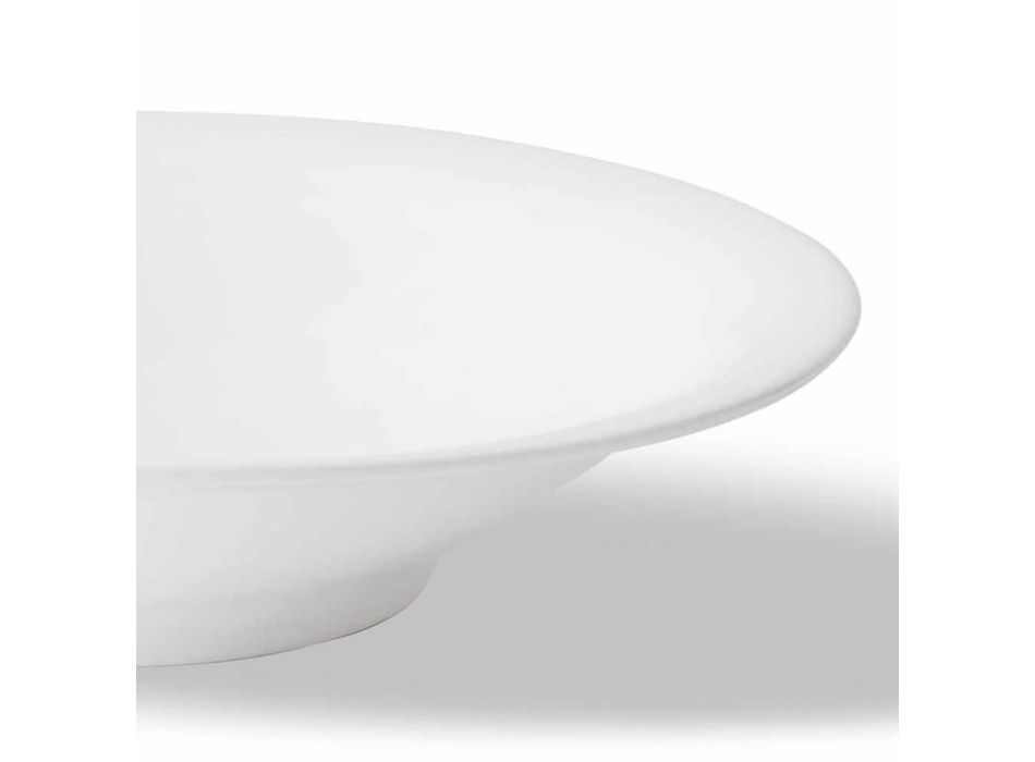 24 Elegantní talíře na večeři v bílém porcelánovém designu - Doriana Viadurini