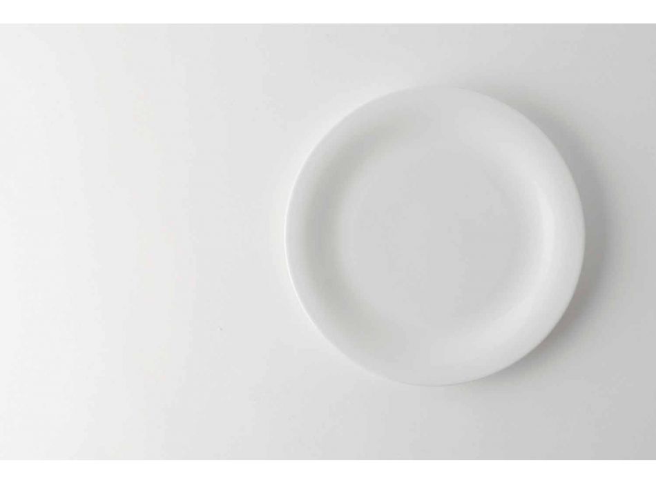 24 Elegantní talíře na večeři v bílém porcelánovém designu - Doriana