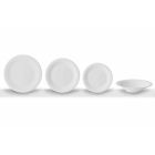 24 elegantních talířů v bílém porcelánovém designu - Doriana Viadurini