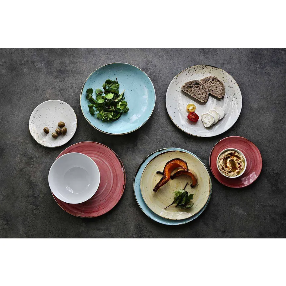 Servírujte 6 misek na zmrzlinu a 2 misky z barevného porcelánu - Rurolo Viadurini