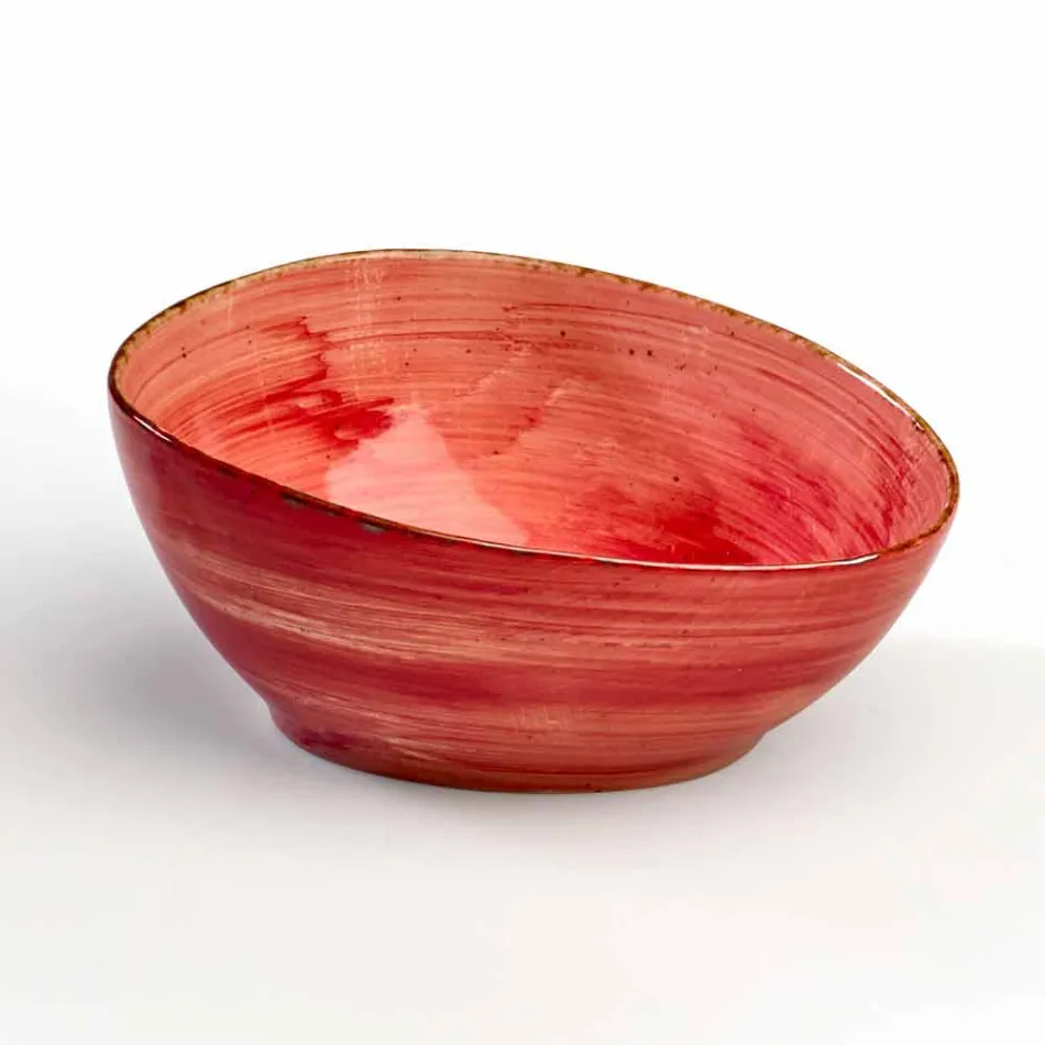 Sada 8 moderních obdélníkových desek a barevných kameninových misek - Simba Viadurini