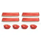 Sada 8 moderních obdélníkových desek a barevných kameninových misek - Simba Viadurini