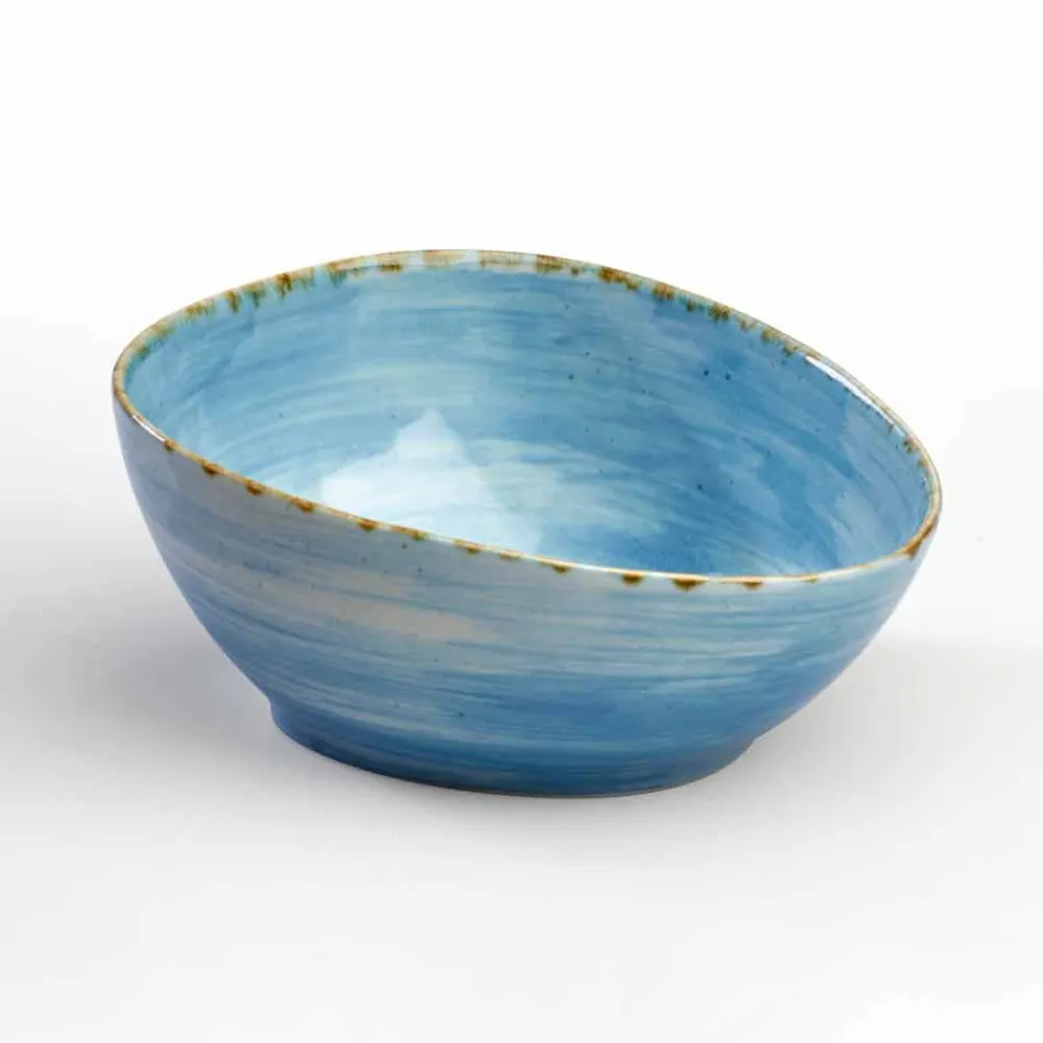 Sada 8 moderních obdélníkových desek a barevných kameninových misek - Simba Viadurini