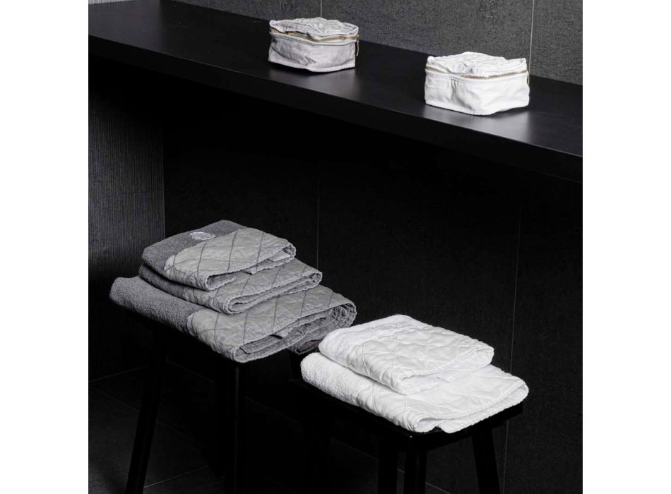 Servis ručníků na obličej a hosty a froté ručník s luxusní dekorací - Hassim Viadurini