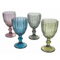 Servis pohárových brýlí z barevného a dekorovaného skla 12 kusů - Garbo