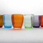 Vodní sklo Service v barevné a moderní sklo 6 kusů - Guerrero Viadurini