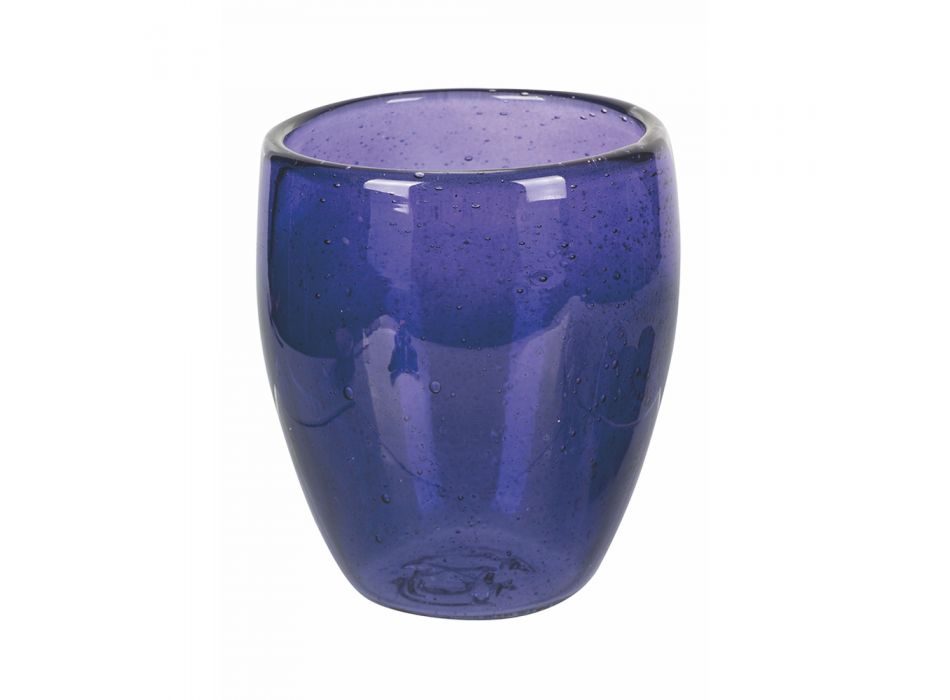 12 kusů barevných foukaných skleněných sklenic na vodu - Guerrero Viadurini