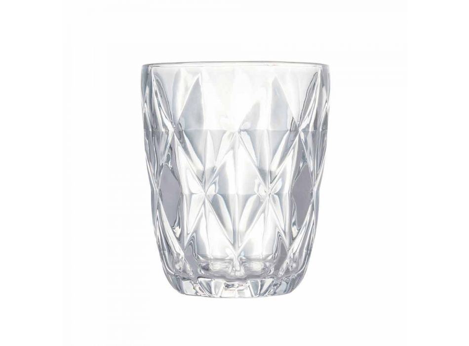 Sada zdobených průhledných skleněných sklenic na vodu, 12 kusů - renesance Viadurini