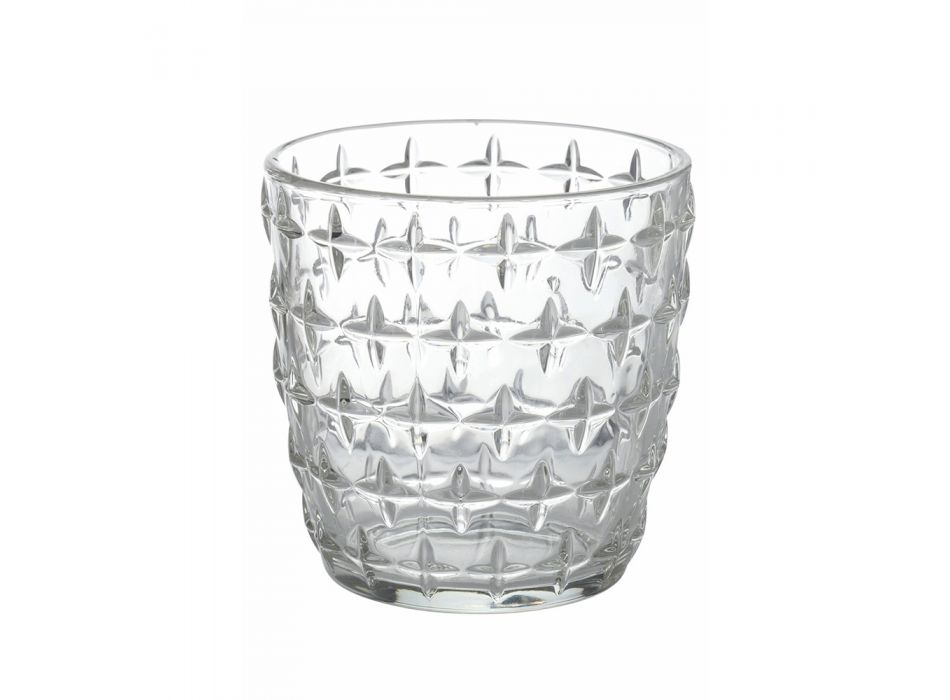 Servis vodních brýlí v průhledném skle a dekoraci 12 kusů - Omoge Viadurini