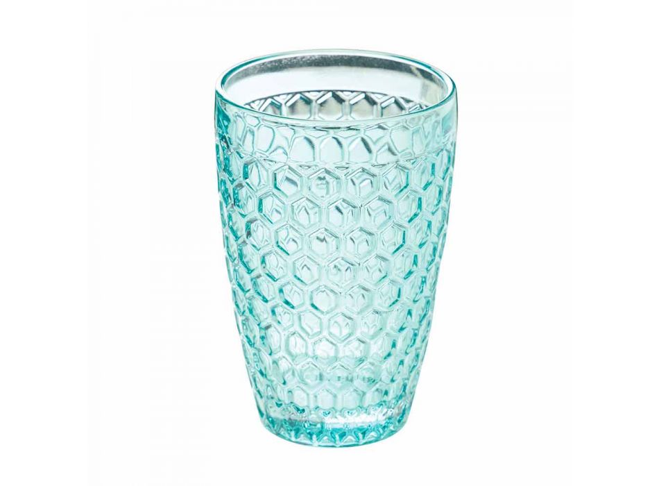 Moderní skleněná sada na pití ze zdobeného skla 12 kusů - mix Viadurini