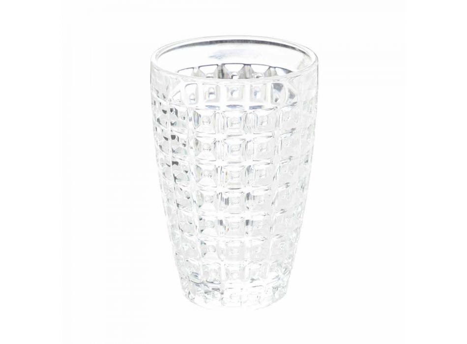 Moderní skleněná sada na pití ze zdobeného skla 12 kusů - mix Viadurini