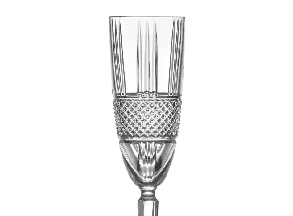 Sada pohárů na flétnu se šampaňským v Eco Crystal Decor 12 ks - živá Viadurini