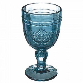 Barevný pohár na víno ve skle a dekoraci v orientálním stylu 12 kusů - šroub