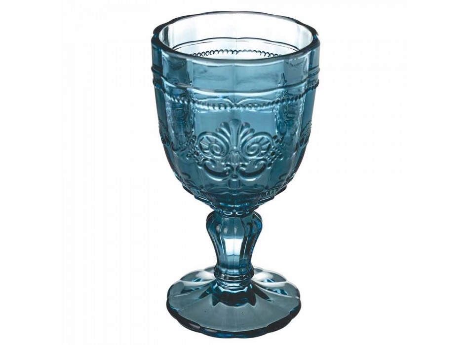 Barevný pohár na víno ve skle a dekoraci v orientálním stylu 12 kusů - šroub Viadurini