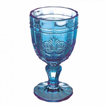 Barevný pohár na víno ve skle a dekoraci v orientálním stylu 12 kusů - šroub