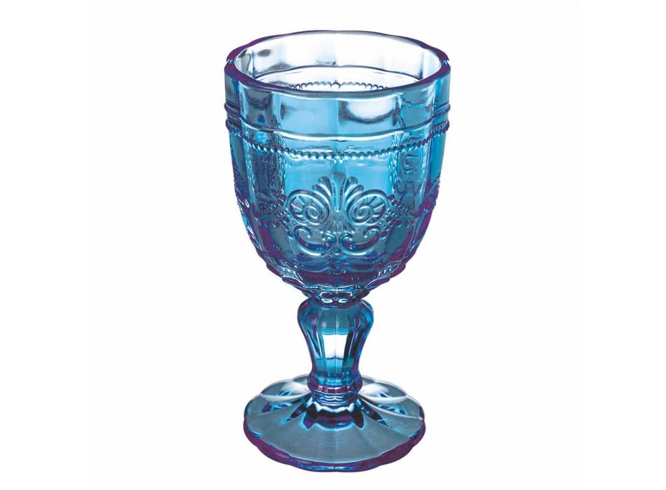 Barevný pohár na víno ve skle a dekoraci v orientálním stylu 12 kusů - šroub Viadurini