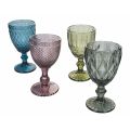 Sada pohárů na víno nebo vodu v dekorovaném barevném skle 12 ks - Urbanvi
