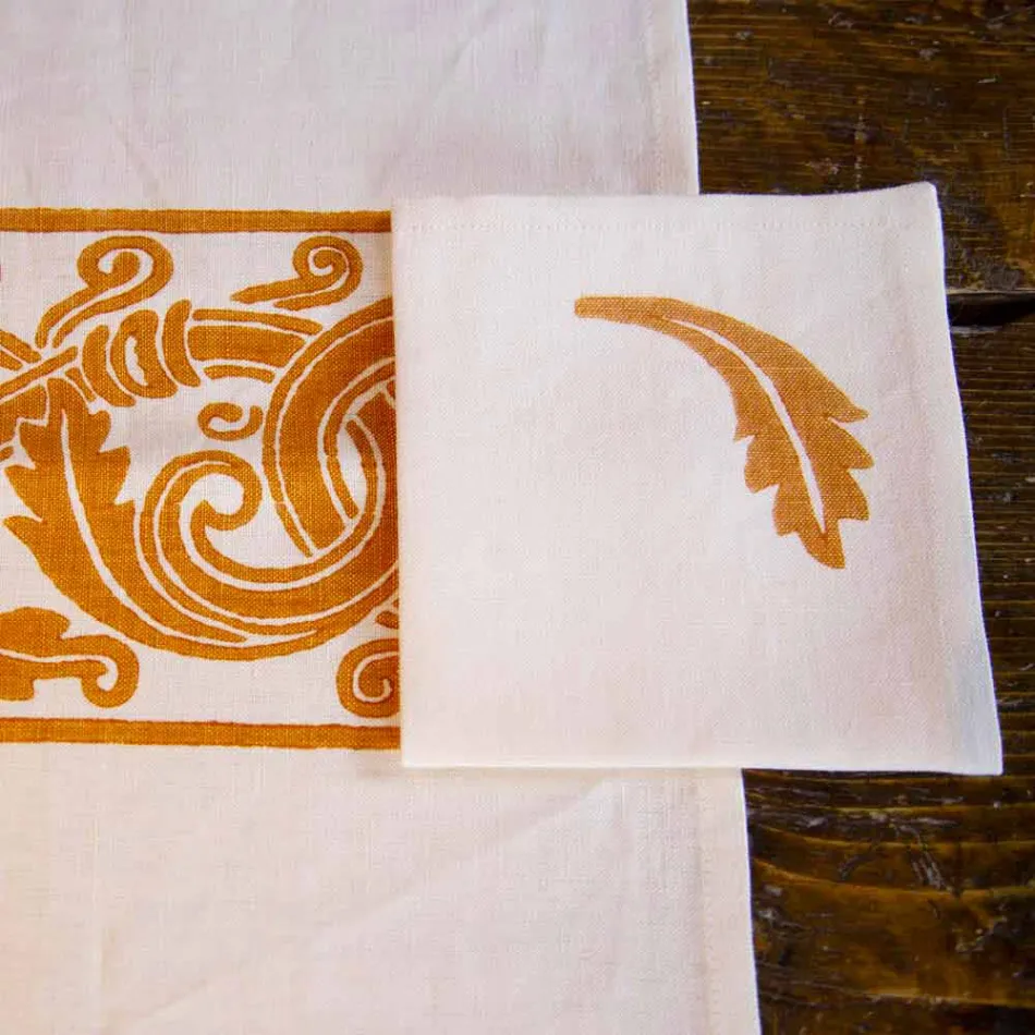 Italian Artisan Breakfast Service Ruční tisk na starých tkaninách - značky Viadurini