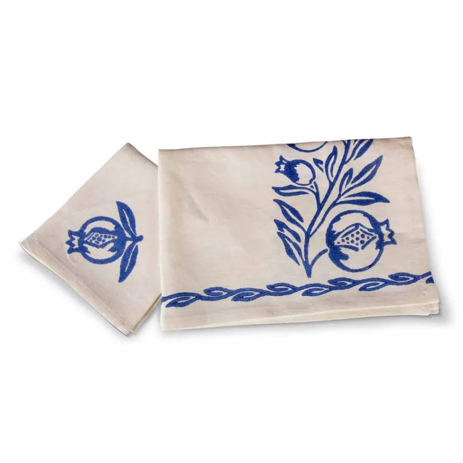 Italian Artisan Breakfast Service Ruční tisk na starých tkaninách - značky Viadurini