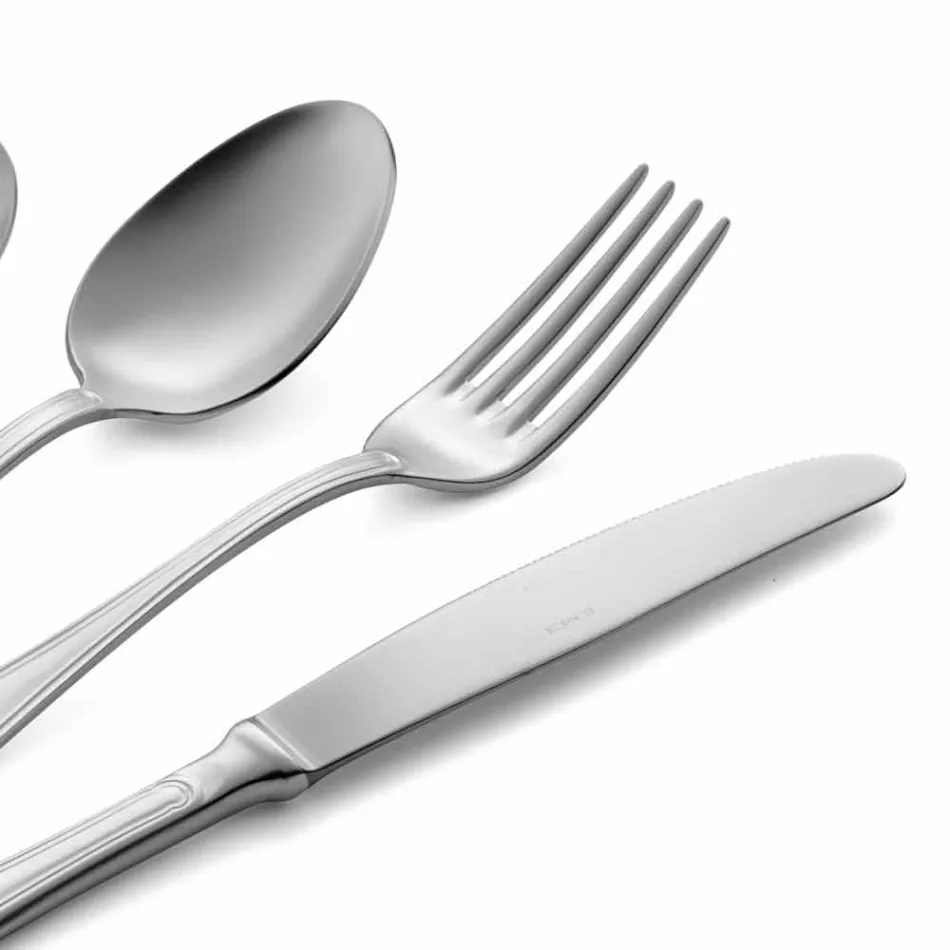 Kompletní sada příborů z nerezové oceli v luxusním designu 24 kusů - šéf Viadurini